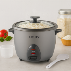 Olla Arrocera Coby 1.8L Gris | Elegante y funcional